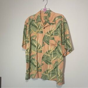 Joe Marlin Leaf Pattern Men's Casual Shirt ~ Size XL ~ Tropical or Resort‎ Wear